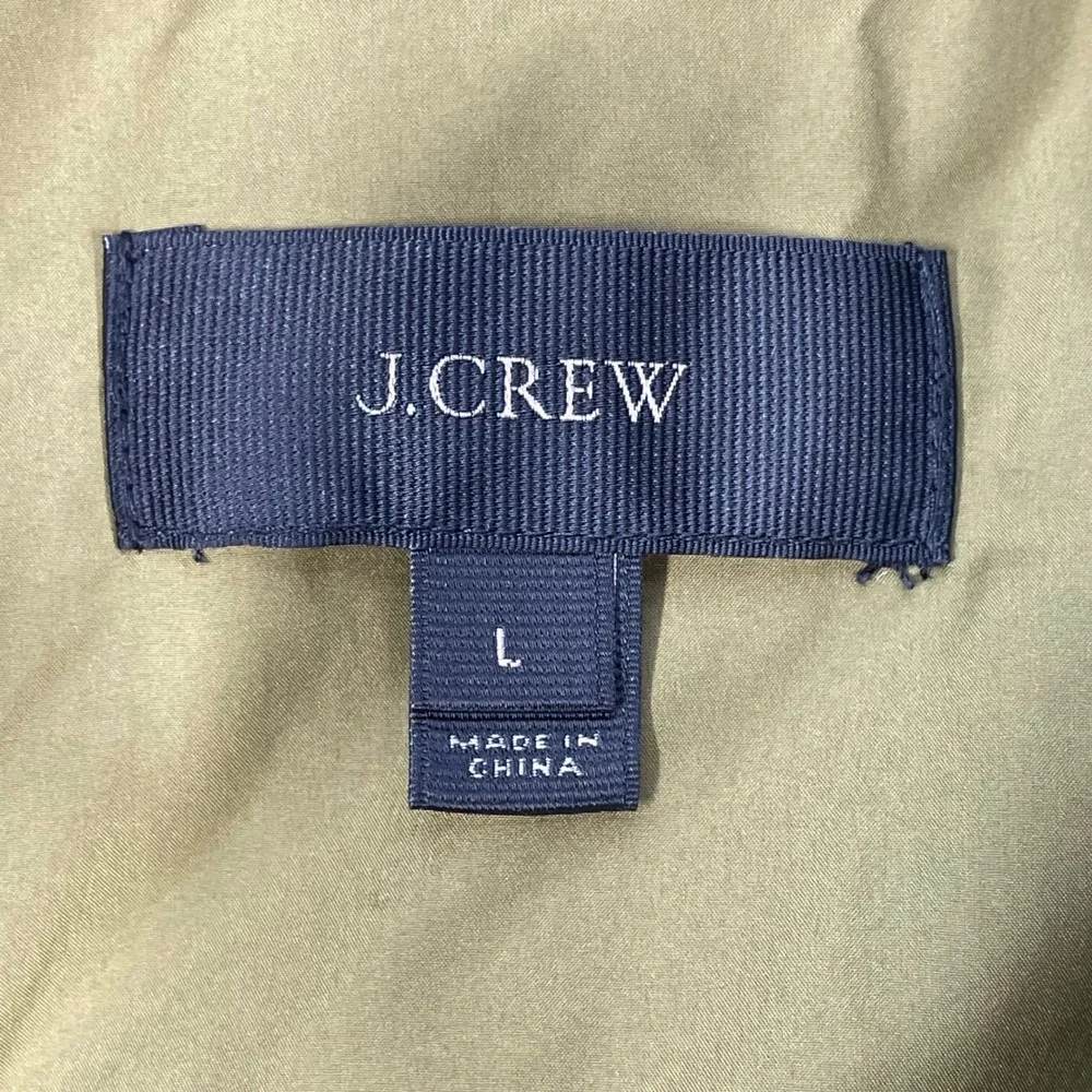 J.Crew Green Diamond Quilted Down Puffer Vest Womens Size Large